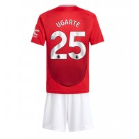 Manchester United Manuel Ugarte #25 Fußballbekleidung Heimtrikot Kinder 2024-25 Kurzarm (+ kurze hosen)